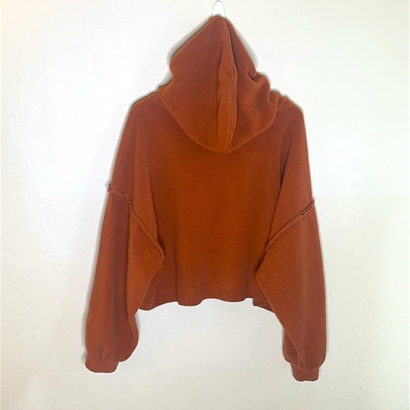 Double Zero Sherpa Fleece Hoodie Baked Clay Long Sleeves Womens Slash Size M/L - Picture 6 of 10